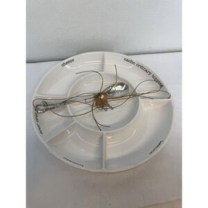 NWT Mud Pie "Lets Taco Bout It" White Ceramic Serving Platter